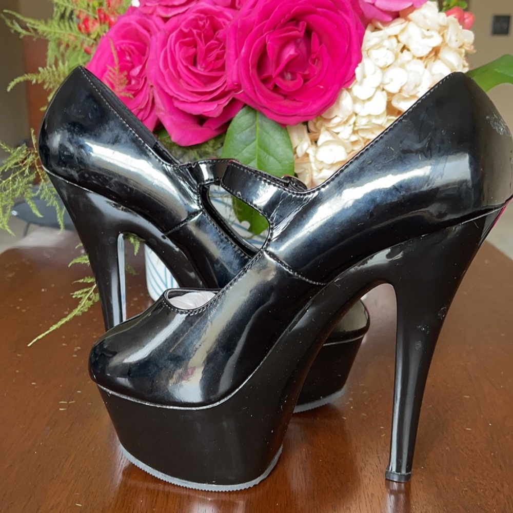 Pleaser black , platform, stiletto six inch heals - Picture 4 of 14